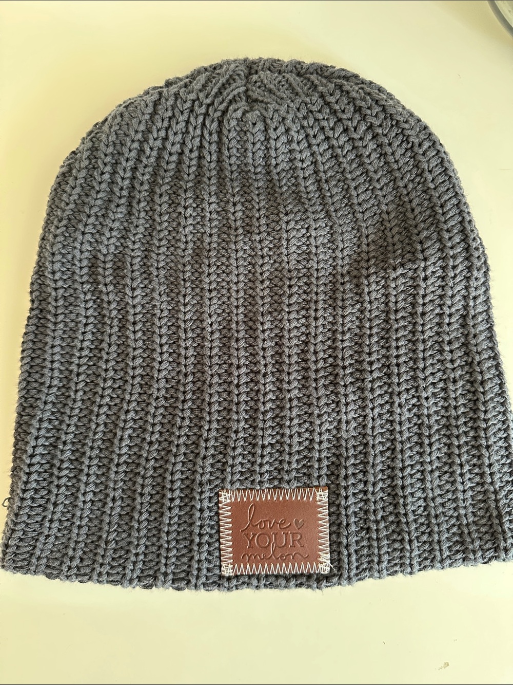 Love Your Melon Charcoal Ribbed Knit Beanie